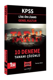 2022 Lise Ön Lisans Genel Kültür Tarih Tamamı Çözümlü 10 Deneme kitap kapağı