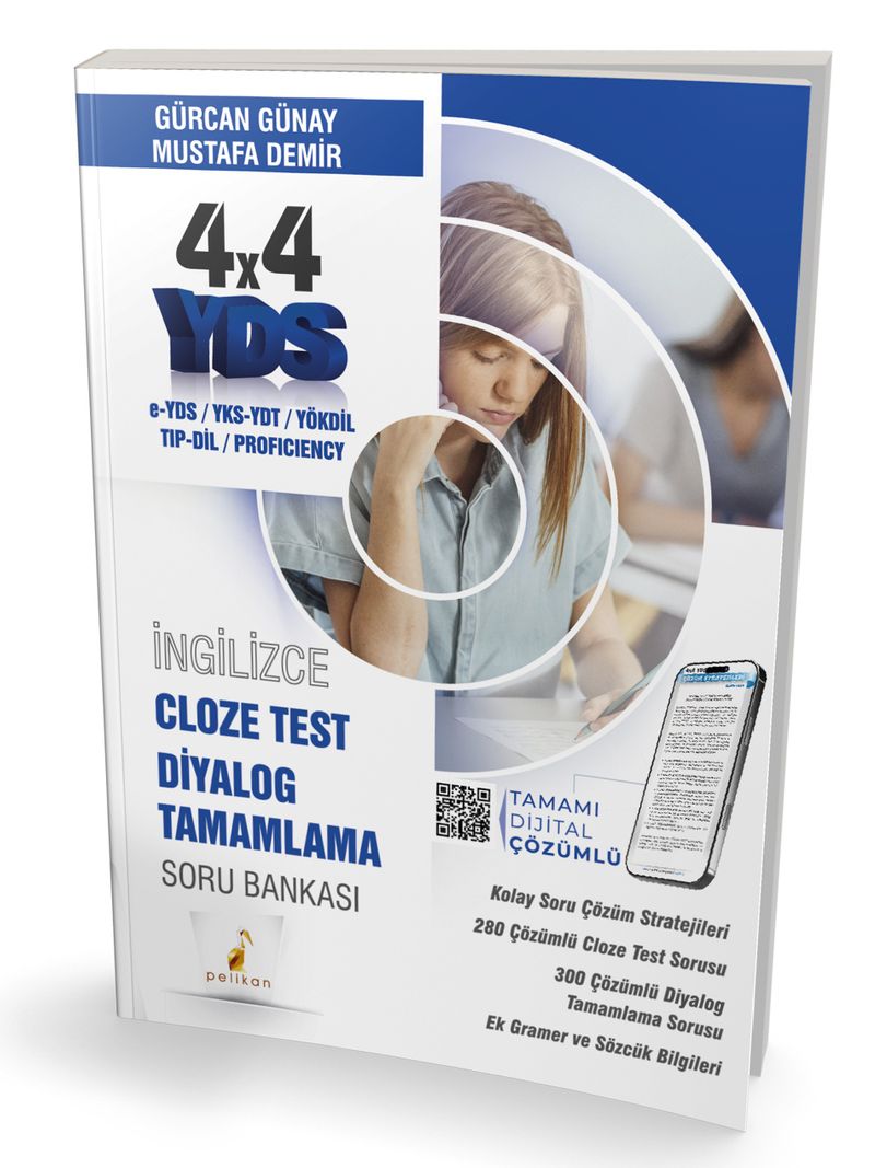 YDS İngilizce 4x4 Cloze Test Diyalog Tamamlama Soru Bankası kitap kapağı
