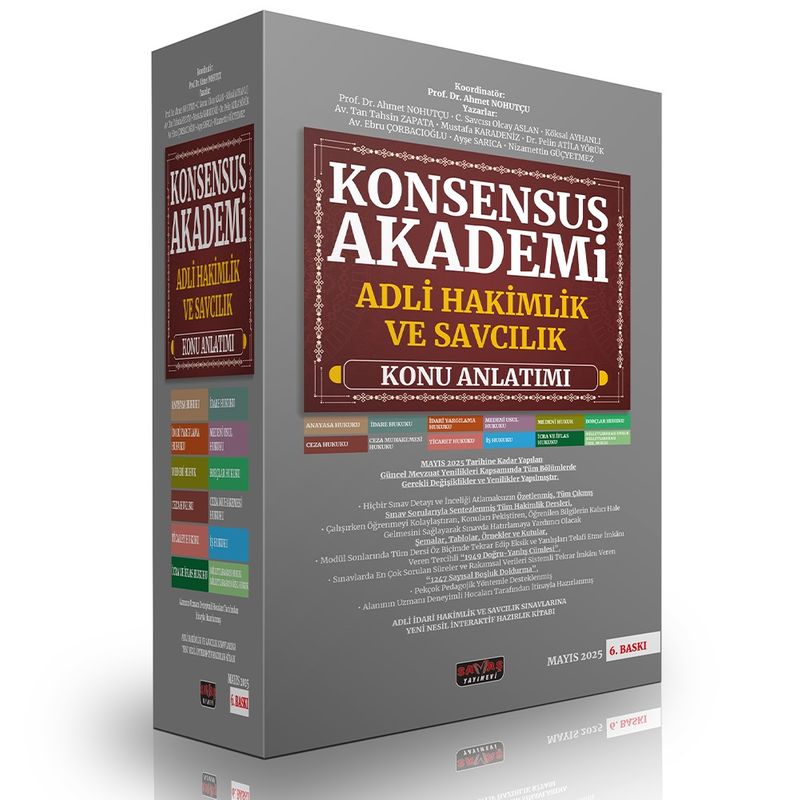 Konsensus Akademi Adli Hakimlik ve Savcılık Konu Anlatımı (12 Modül Modüler Set) kitap kapağı