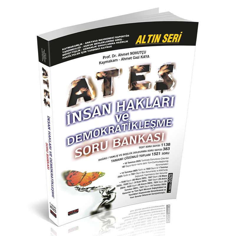 Ateş İnsan Hakları ve Demokratikleşme Soru Bankası kitap kapağı