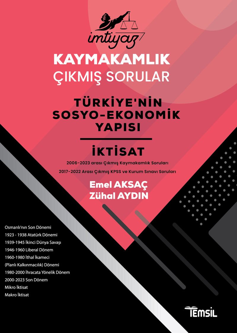 İmtiyaz Kaymakamlık Çıkmış Sorular Türkiye'nin Sosyo-Ekonomik Yapısı İktisat kitap kapağı