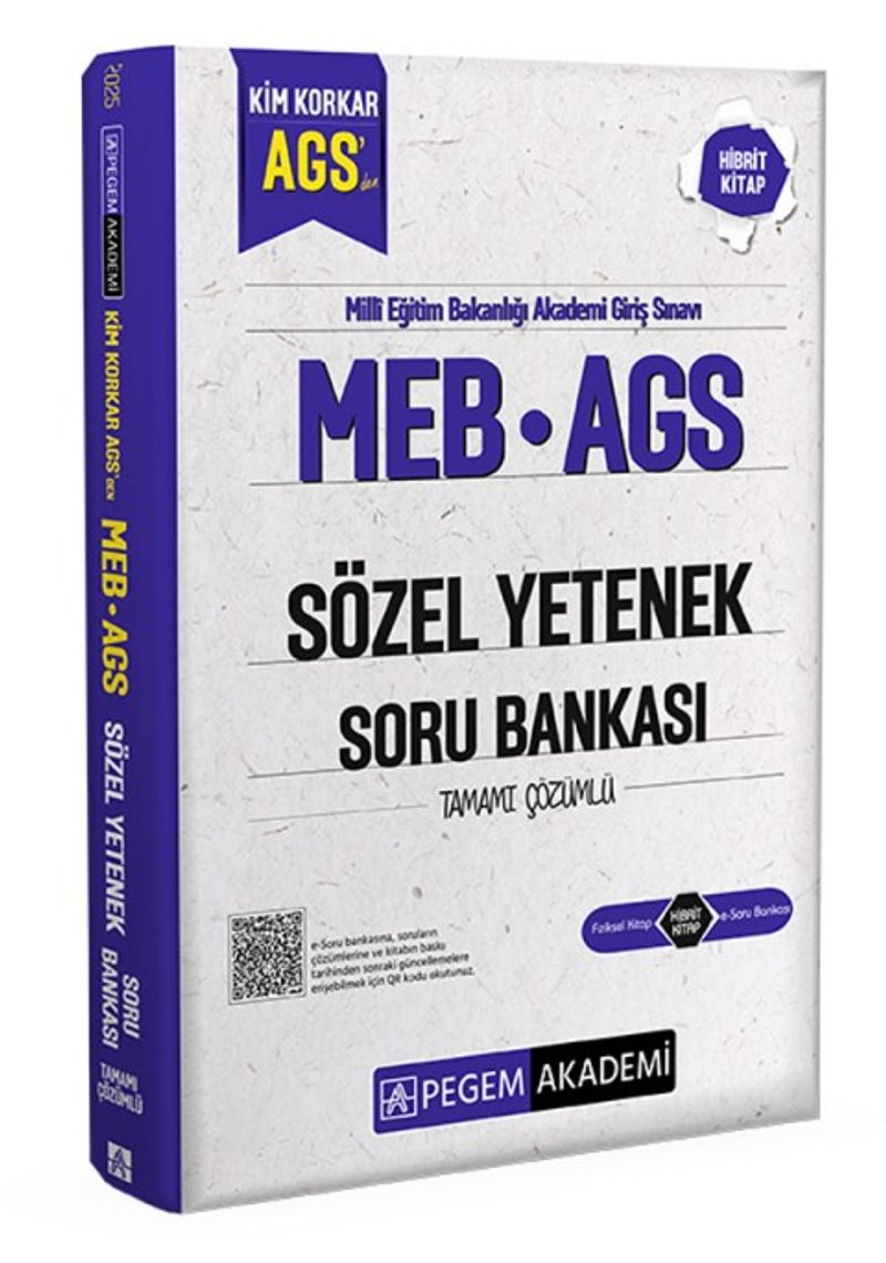 MEB AGS Kim Korkar Sözel Yetenek Soru Bankası Tamamı Çözümlü kitap kapağı