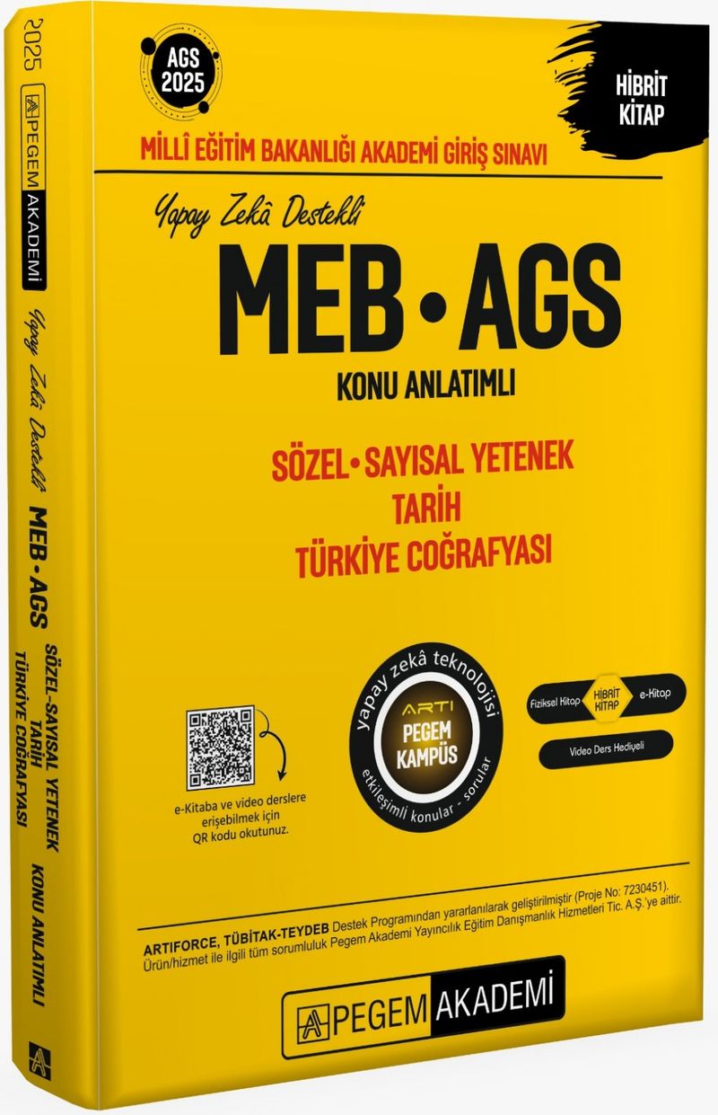 2025 MEB-AGS Konu Anlatımlı Sözel Sayısal Yetenek Tarih Türkiye Coğrafyası kitap kapağı