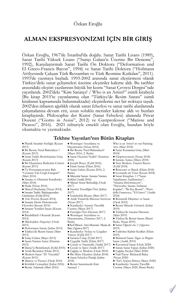 ALMAN EKSPRESYONİZMİ İÇİN BİR GİRİŞ kitap kapağı