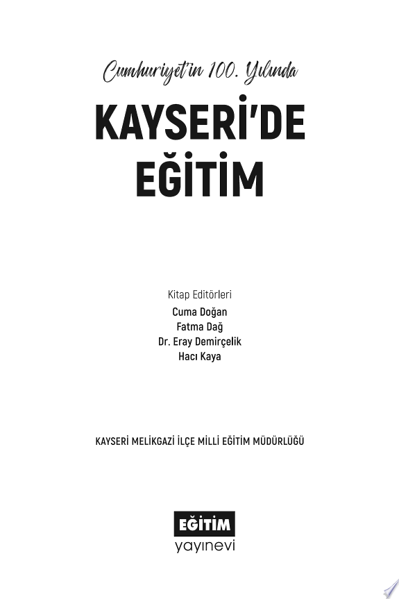 Cumhuriyetin 100. Yılında Kayseri’de Eğitim kitap kapağı