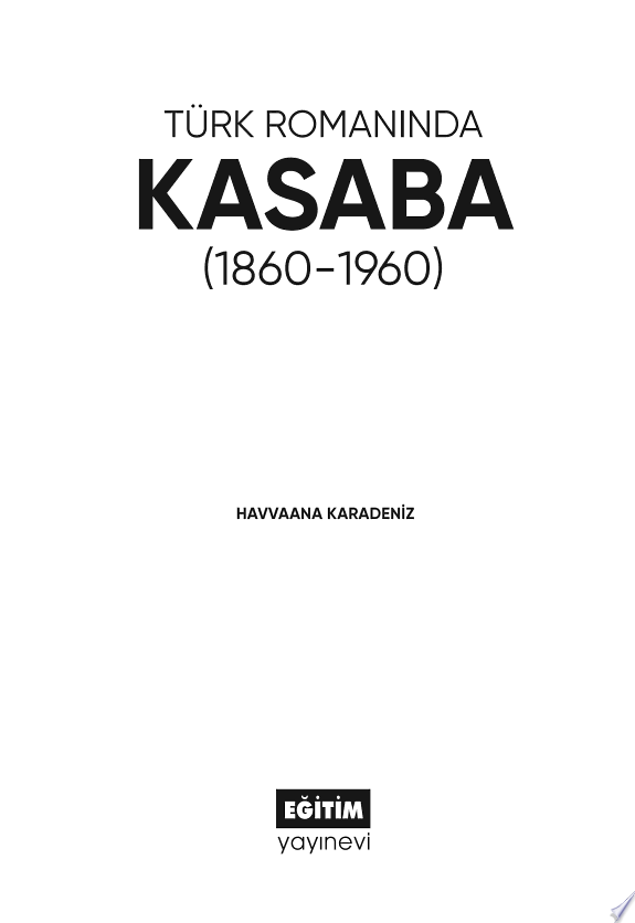Türk Romanında Kasaba (1860-1960) kitap kapağı