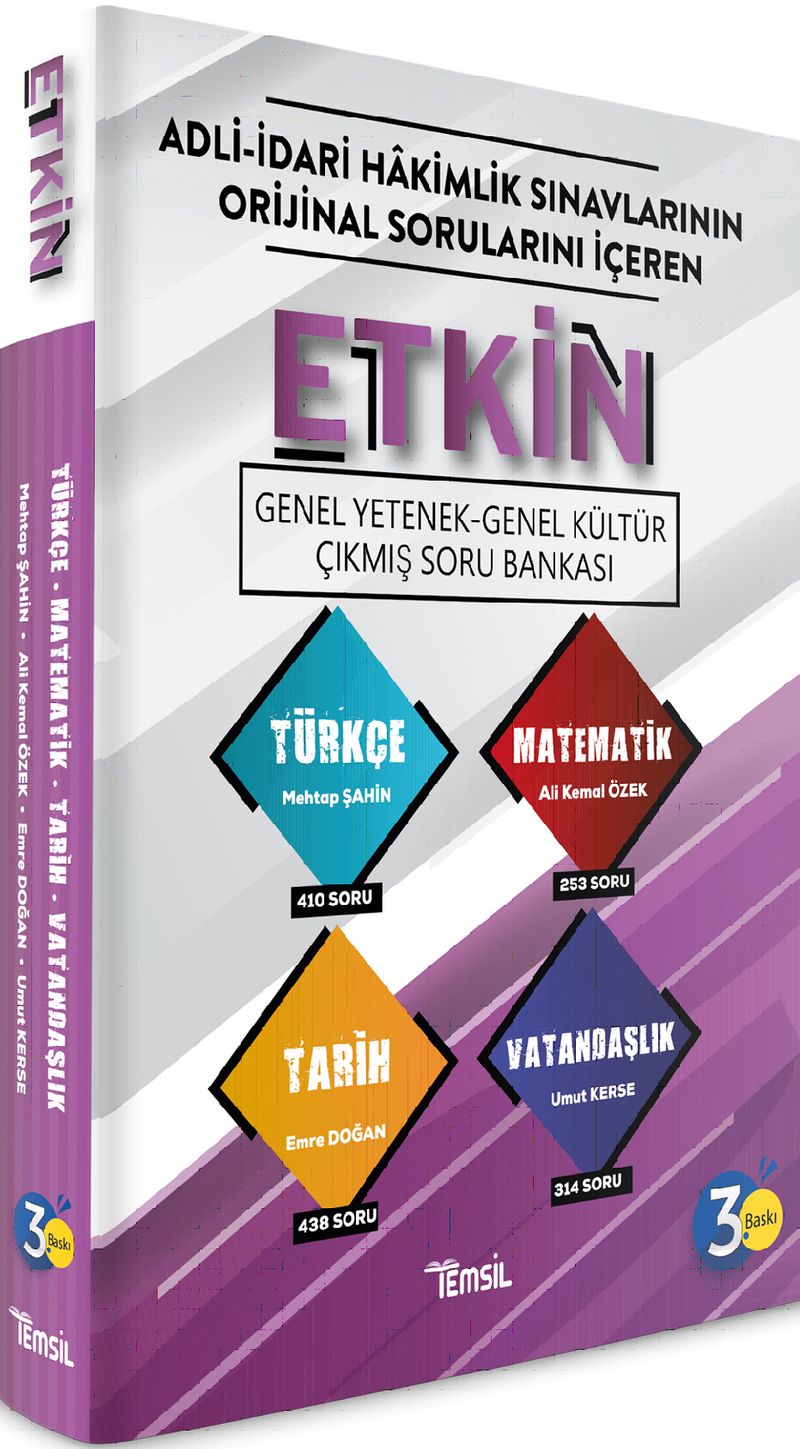 Etkin Genel Yetenek Genel Kültür Çıkmış Soru Bankası kitap kapağı