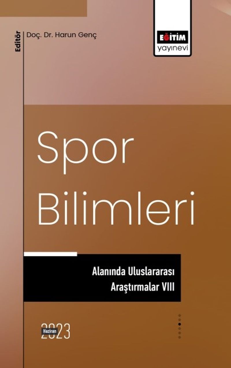 Spor Bilimleri Alanında Uluslararası Araştırmalar VIII kitap kapağı