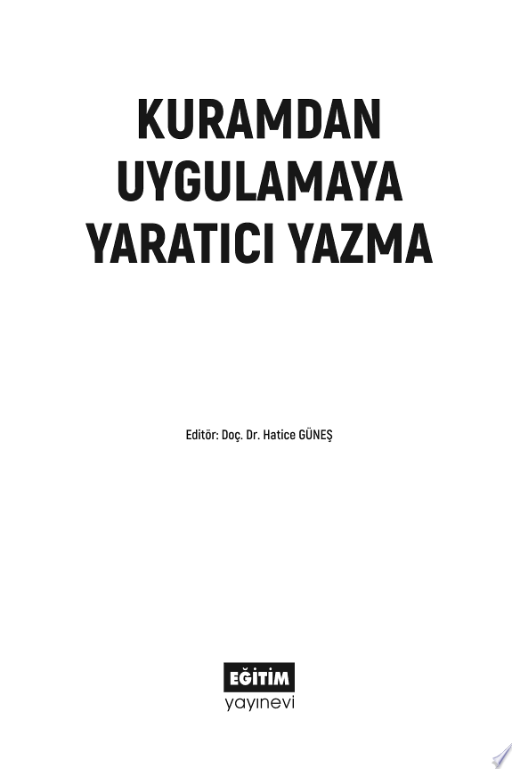Kuramdan Uygulamaya Yaratıcı Yazma kitap kapağı