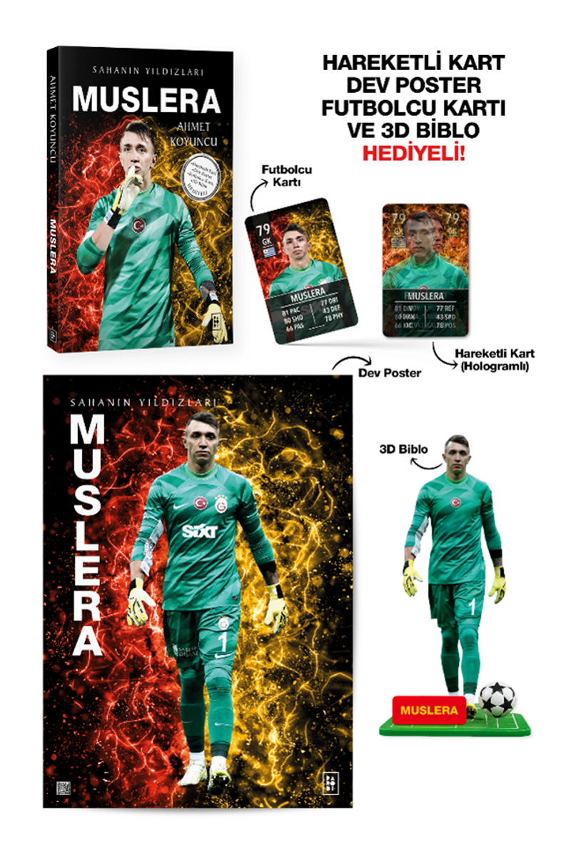 Muslera - Sahanın Yıldızları - 3D Biblo, Hareketli Kart, Dev Poster ve Futbolcu Kartı Hediyeli! kitap kapağı