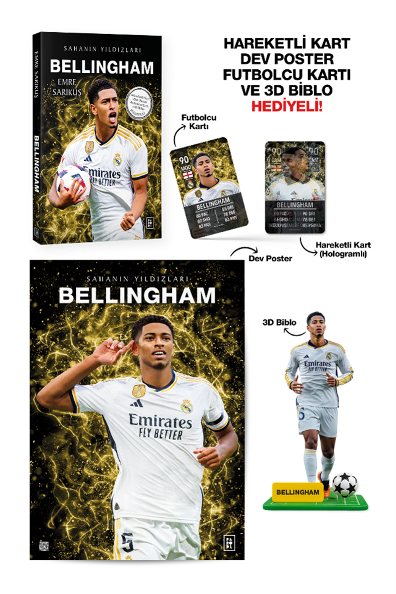 Bellingham - Sahanın Yıldızları - 3D Biblo, Hareketli Kart, Dev Poster ve Futbolcu Kartı Hediyeli! kitap kapağı