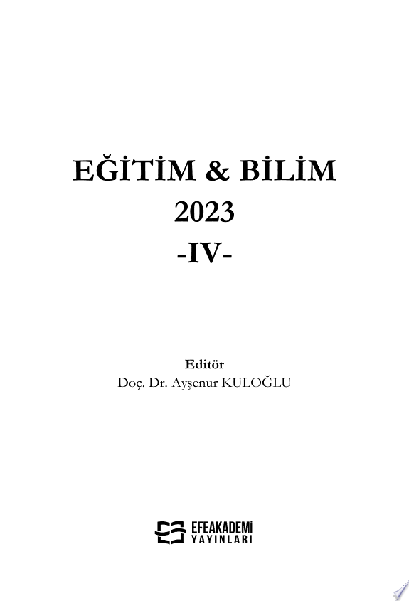 EĞİTİM & BİLİM 2023-IV kitap kapağı