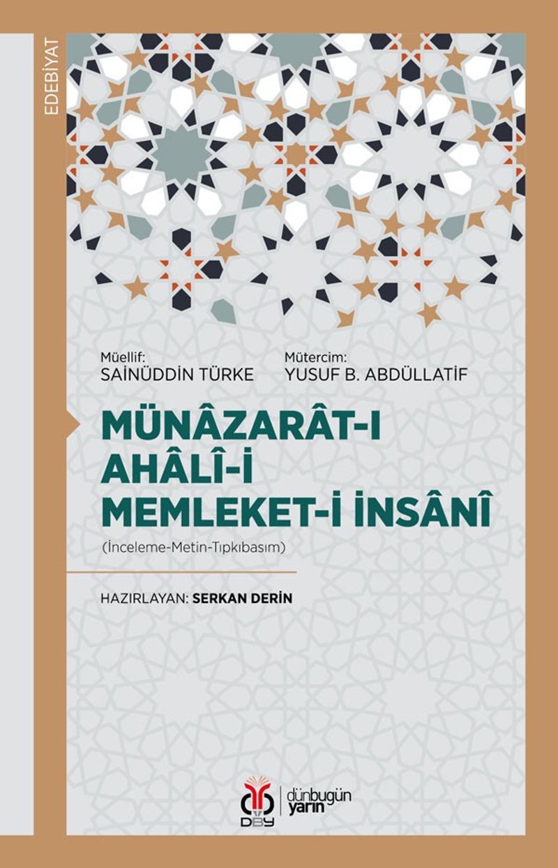 Münazarat-ı Ahalî-yi Memleket-i İnsanî (İnceleme-Metin-Tıpkıbasım) kitap kapağı
