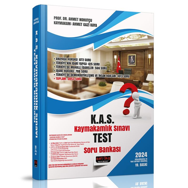 KAS Kaymakamlık Sınavı Test Soru Bankası 2024 kitap kapağı