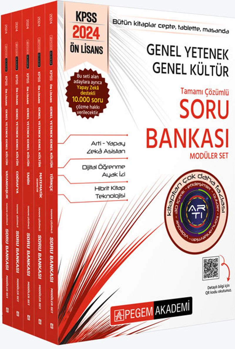 2024 KPSS Genel Yetenek Genel Kültür Önlisans Tamamı Çözümlü Soru Bankası Modüler Set (5 Kitap) kitap kapağı