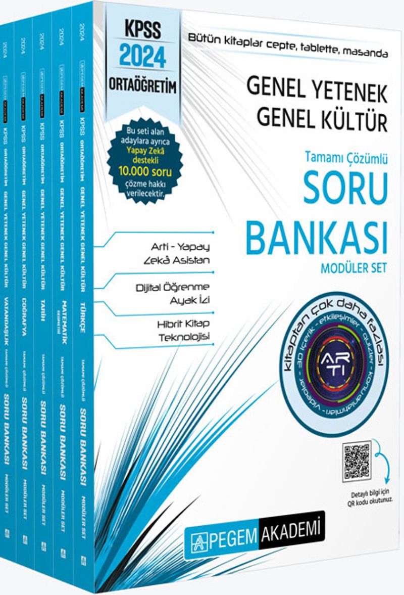 2024 KPSS Genel Yetenek Genel Kültür Ortaöğretim Tamamı Çözümlü Soru Bankası Modüler Set (6 Kitap) kitap kapağı