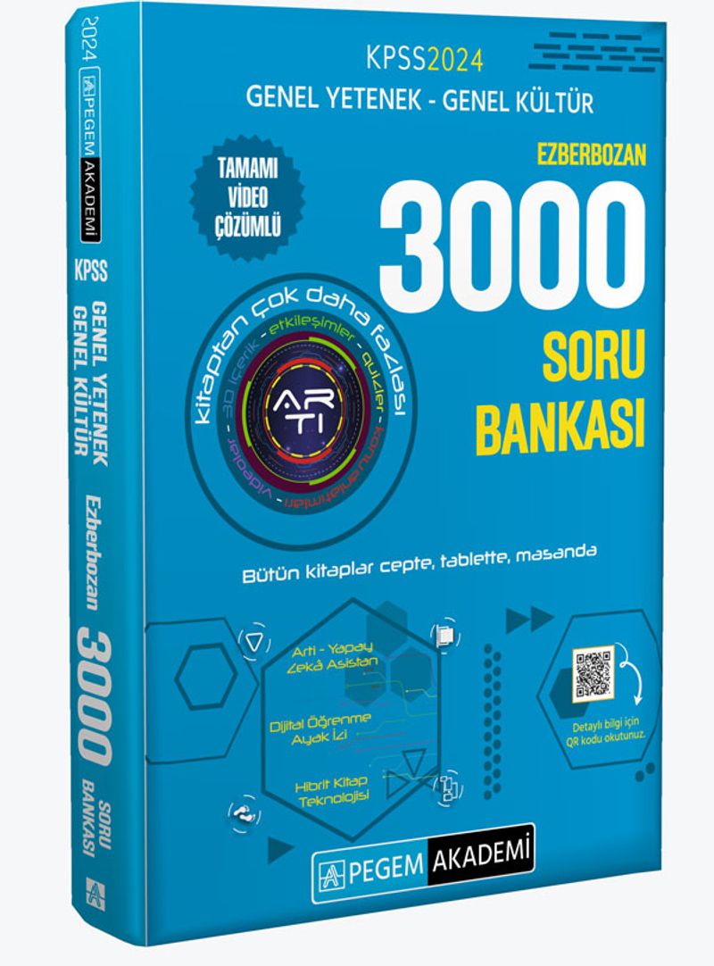2024 KPSS Genel Yetenek Genel Kültür Ezberbozan 3000 Soru Bankası kitap kapağı