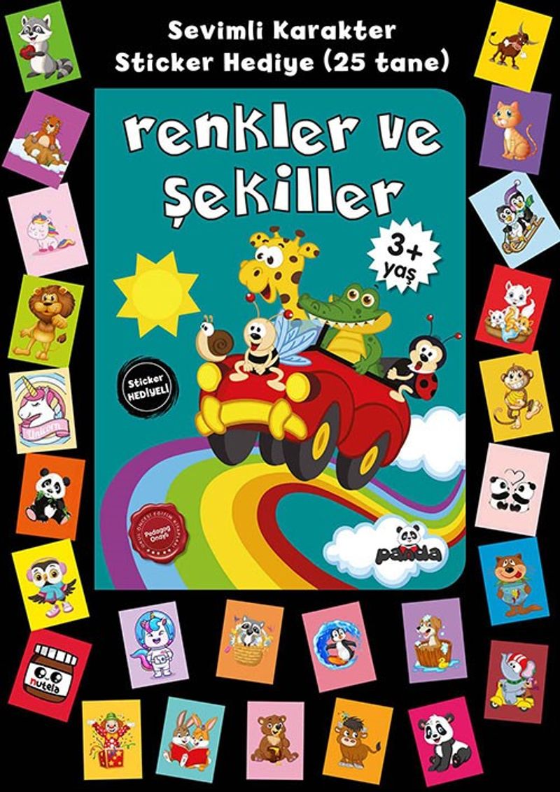 Stickerlı 3+ Yaş Renkler ve Şekiller kitap kapağı