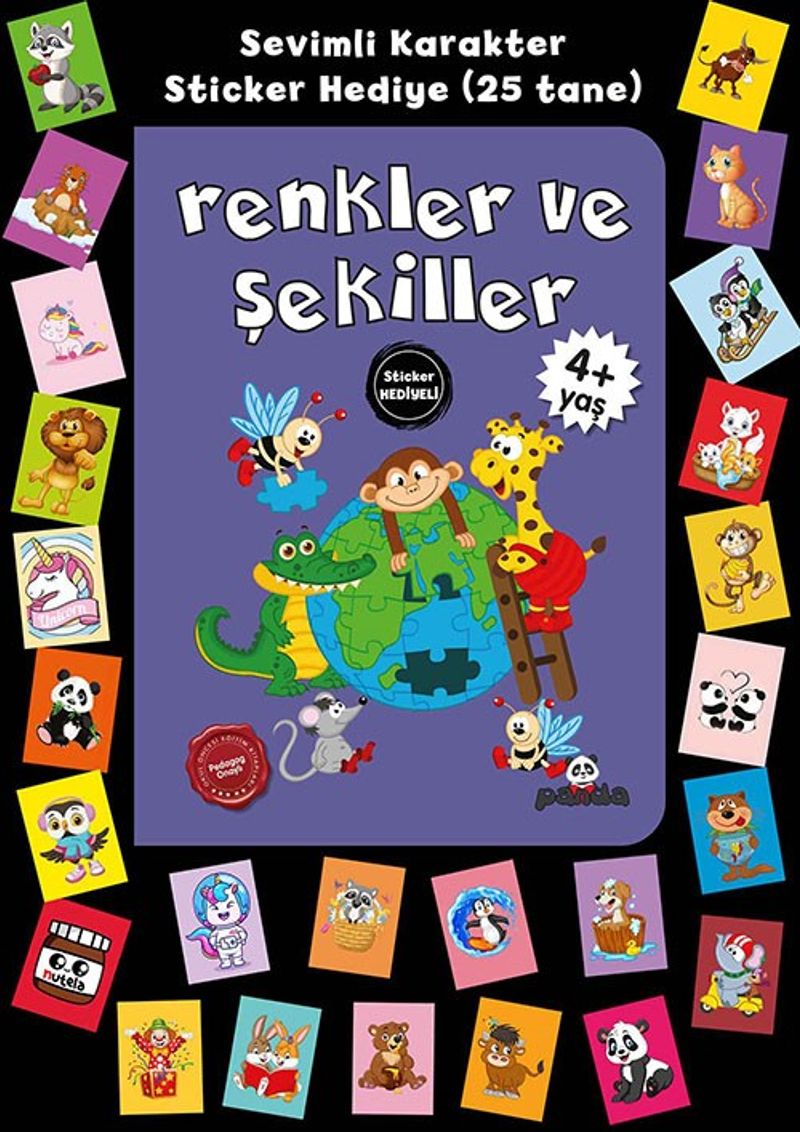 Stickerlı 4+ Yaş Renkler ve Şekiller kitap kapağı