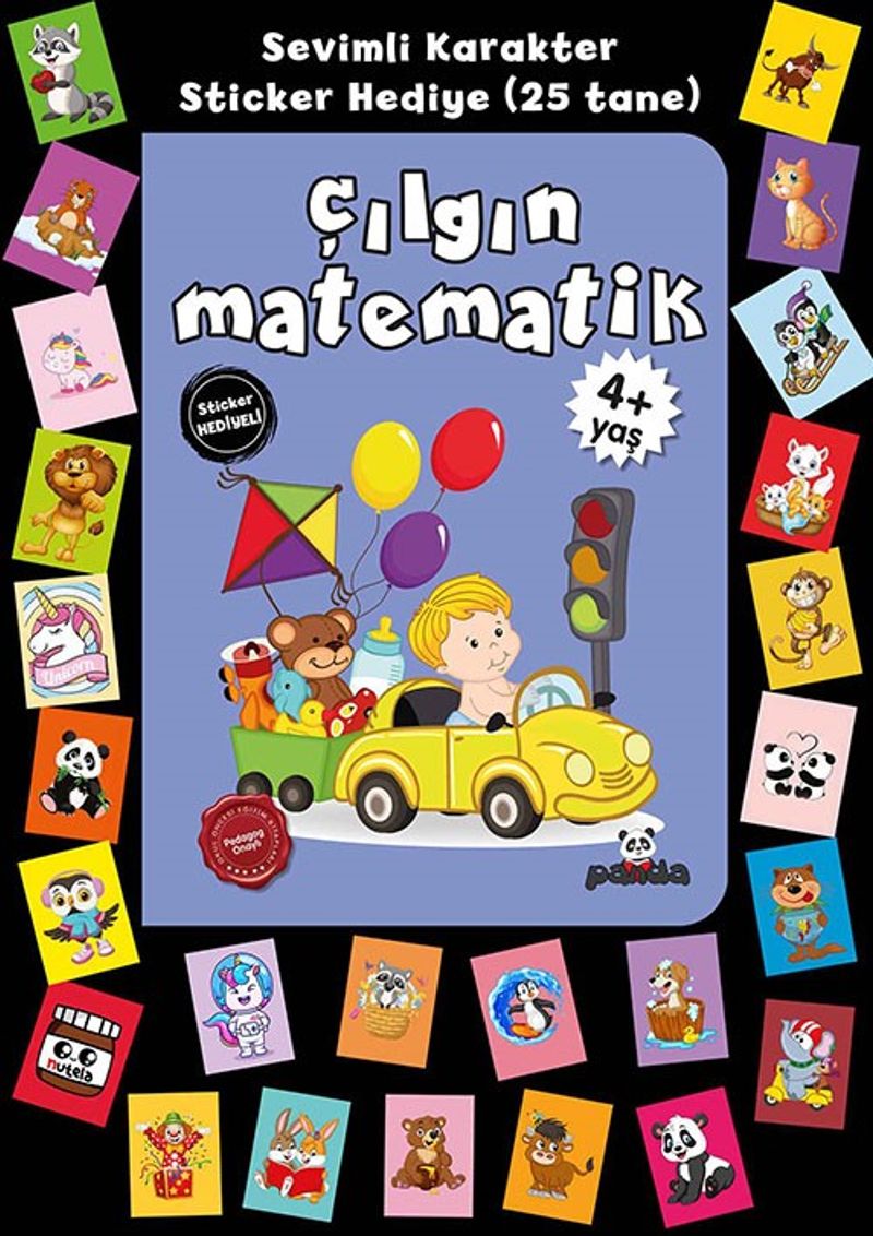 Stickerlı 4+ Yaş Çılgın Matematik kitap kapağı