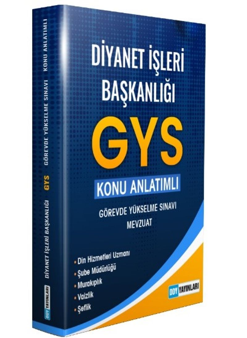 Diyanet İşleri Başkanlığı Gys Görevde Yükselme Sınavı Konu Anlatımlı kitap kapağı