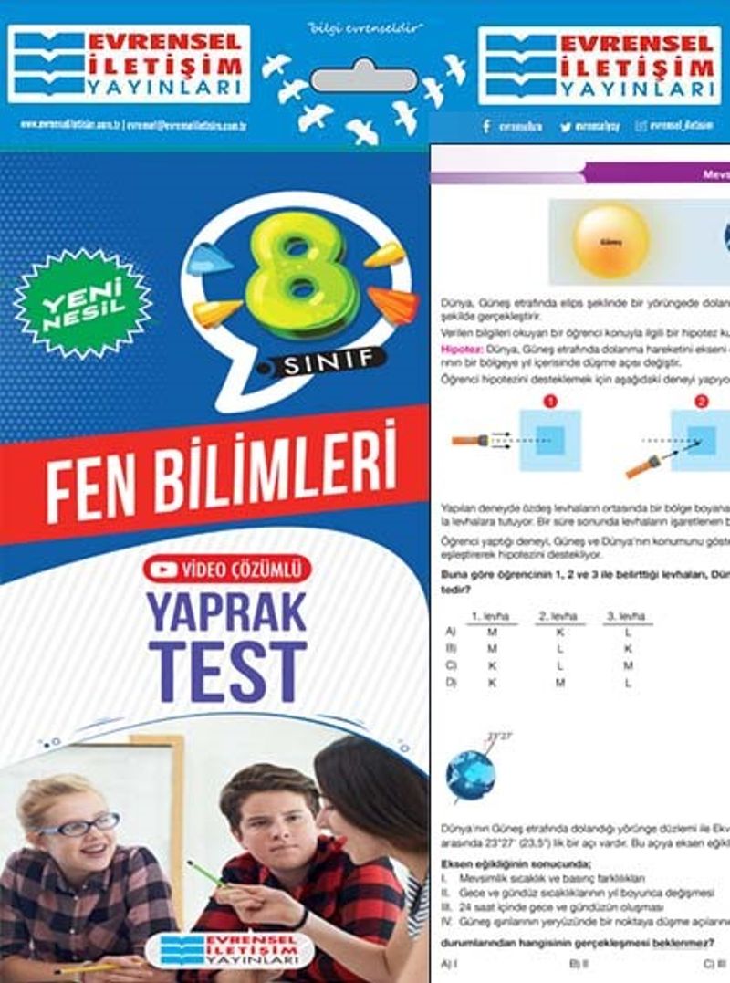 8. Sınıf Fen Bilimleri Yeni Nesil Yaprak Test kitap kapağı