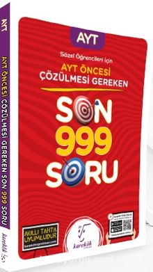 AYT Öncesi Çözülmesi Gereken Son 999 Soru (Sözel İçin) kitap kapağı