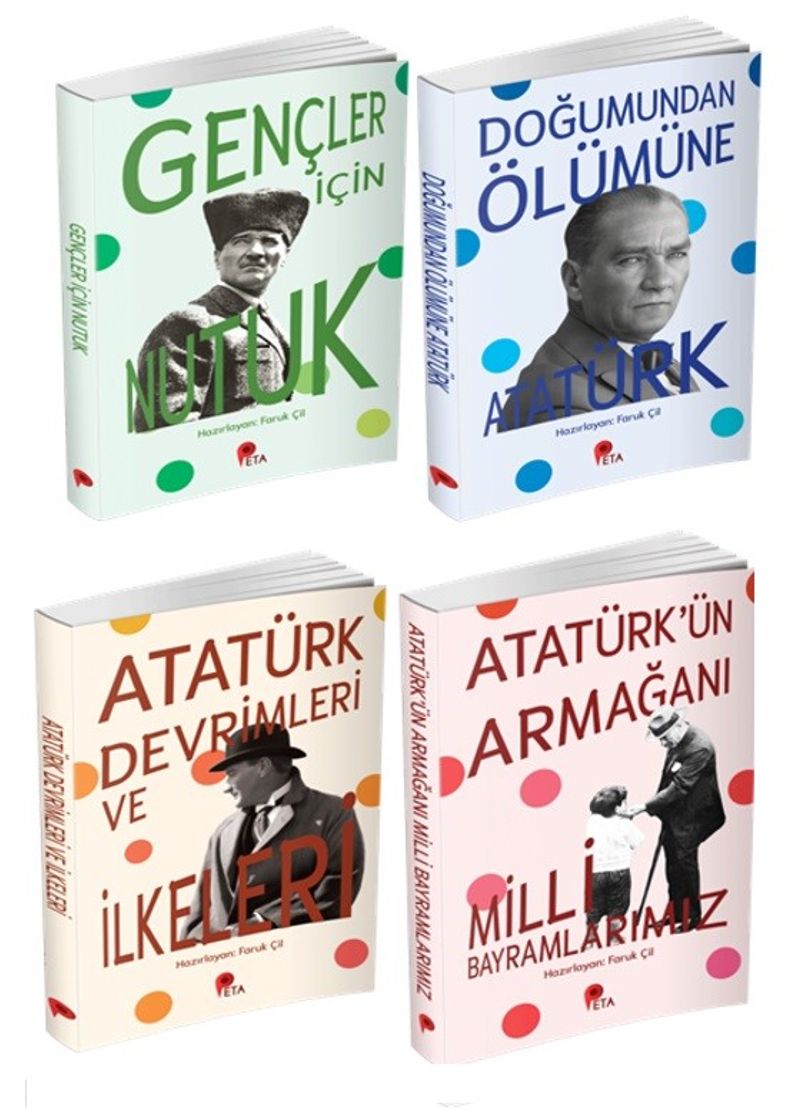 Çocuklar ve Gençler için Atatürk Seti (4 Kitap) kitap kapağı