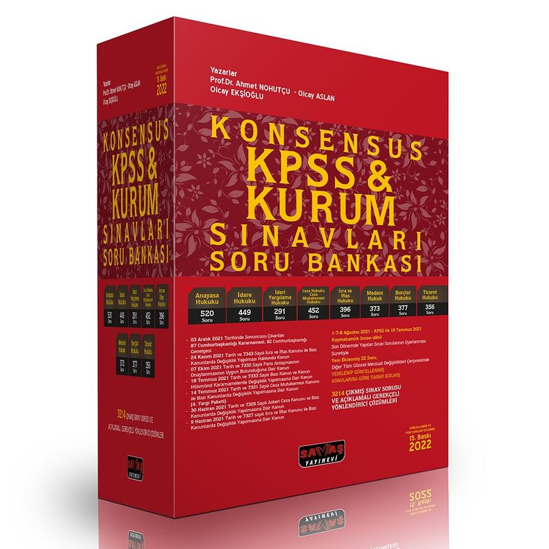 KONSENSUS KPSS Ve Kurum Sınavları Hukuk Soru Bankası 2022 kitap kapağı