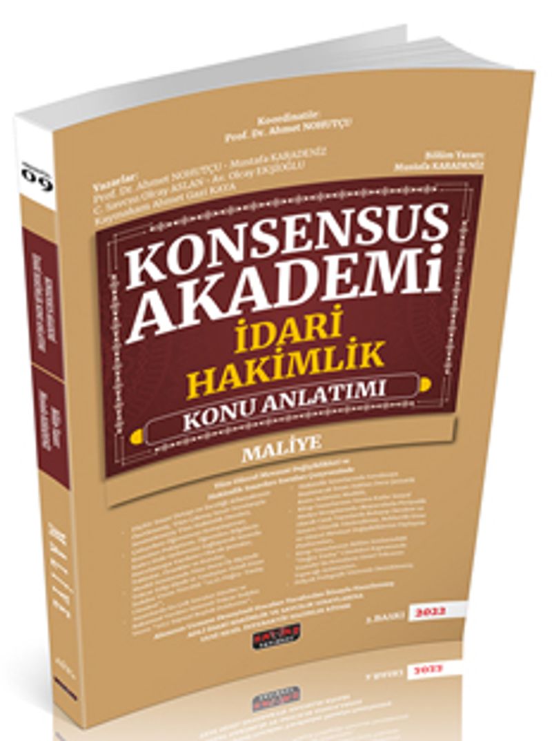 Konsensus Akademi İdari Hakimlik Maliye Konu Anlatımı kitap kapağı
