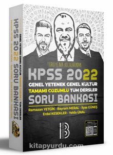 2022 KPSS Genel Yetenek Genel Kültür Tamamı Çözümlü Tüm Dersler Soru Bankası kitap kapağı