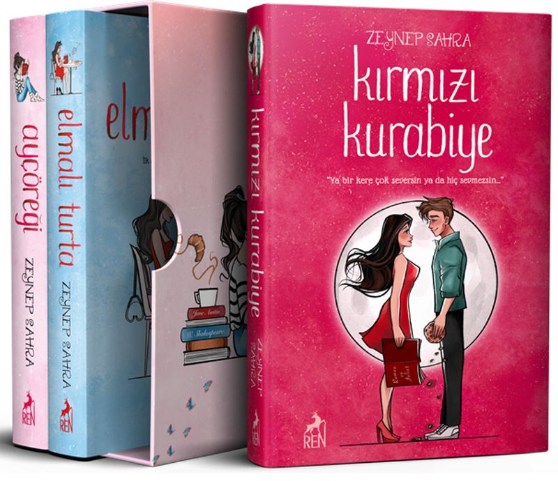 Ayçöreği - Elmalı Turta - Kırmızı Kurabiye (3 Kitap Set) (Karton Kapak) kitap kapağı