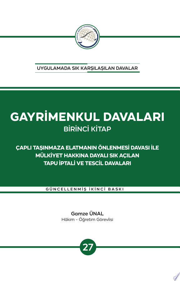 GAYRİMENKUL DAVALARI BİRİNCİ KİTAP kitap kapağı