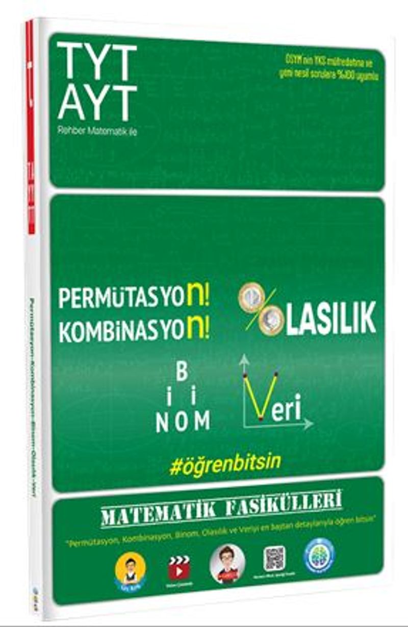 TYT-AYT Matematik Fasikülleri-Permütasyon, Kombinasyon, Olasılık, Binom, Veri kitap kapağı