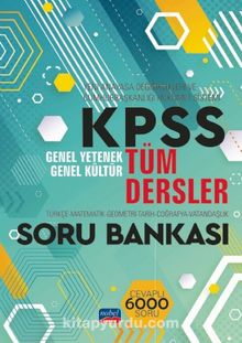 KPSS Tüm Dersler Genel Yetenek Genel kültür Soru Bankası / Türkçe - Matematik - Geometri - Tarih - Coğrafya - Vatandaşlık kitap kapağı