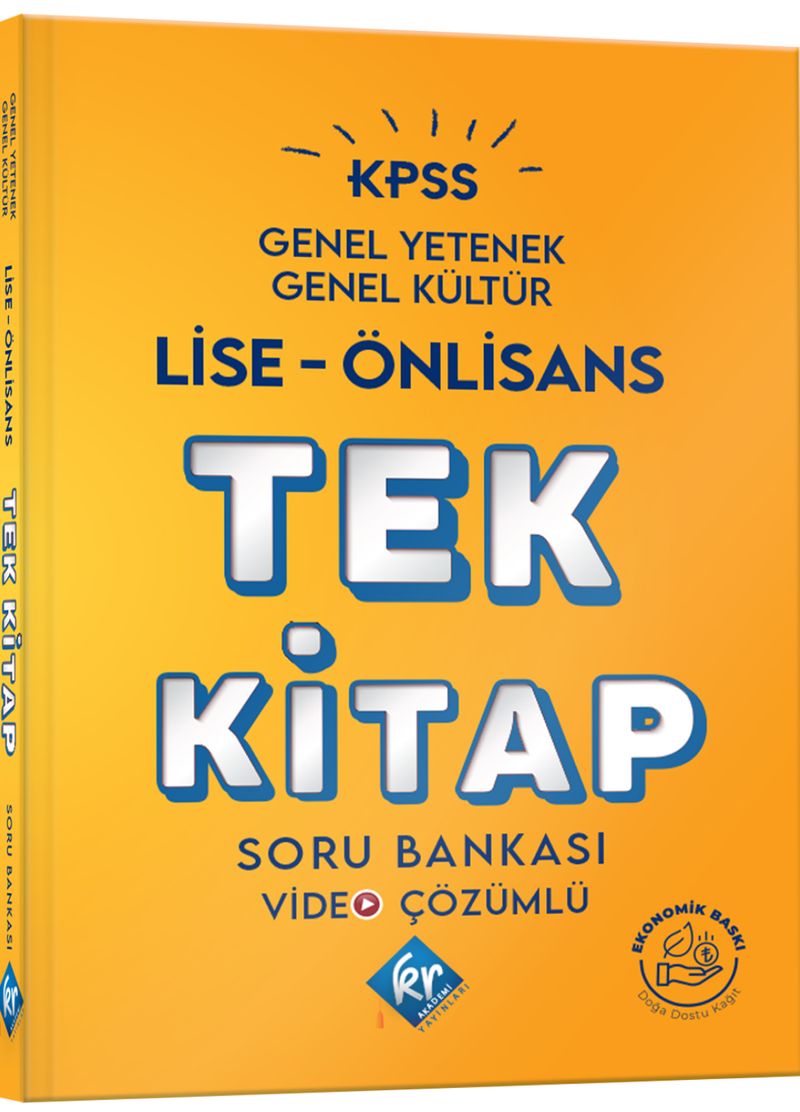 2024 KPSS Lise ÖnLisans Genel Yetenek Genel Kültür Tek Kitap Soru Bankası kitap kapağı