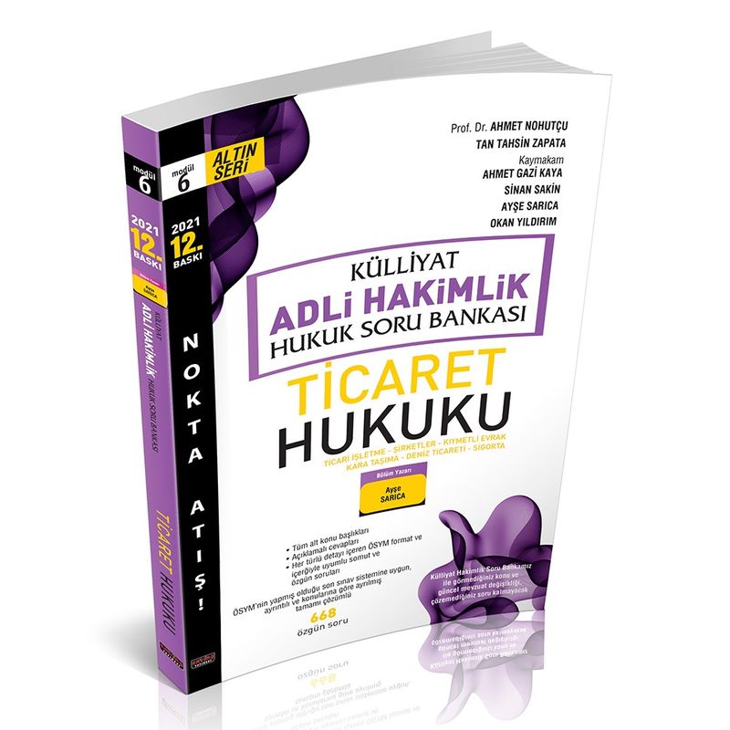 Külliyat Ticaret Hukuku Soru Bankası Adli Hakimlik kitap kapağı