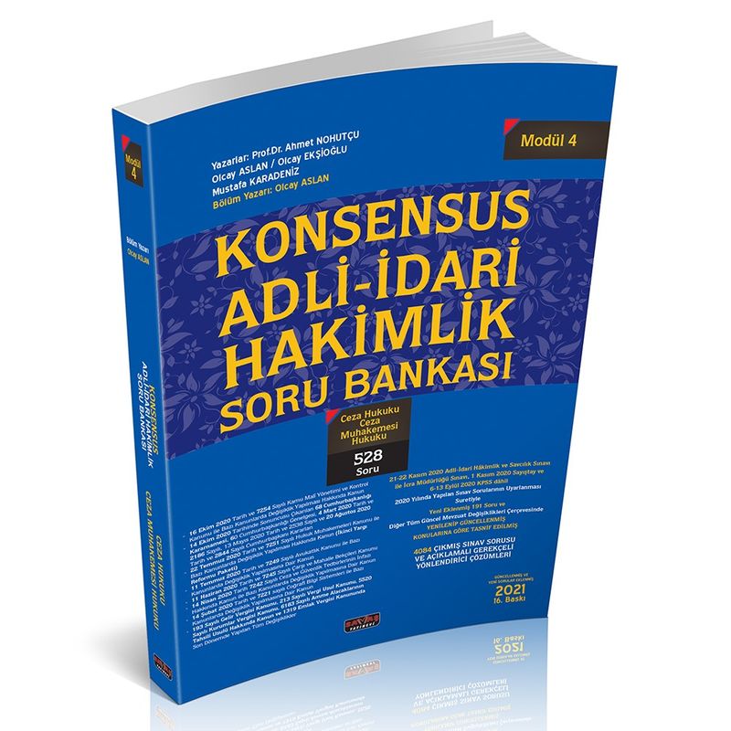 KONSENSUS Adli İdari Hakimlik Ceza Hukuku CMK Soru Bankası Modül 4 kitap kapağı