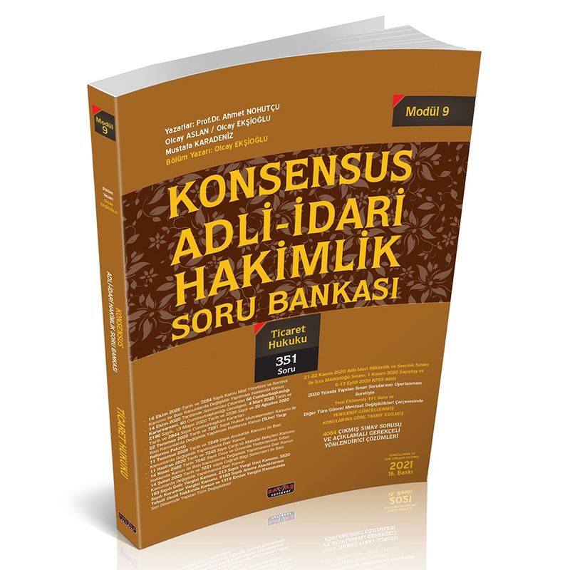 KONSENSUS Adli İdari Hakimlik Ticaret Hukuku Soru Bankası Modül 9 kitap kapağı
