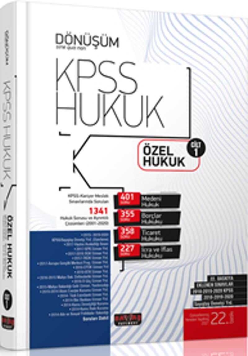 Dönüşüm KPSS A Grubu Özel Hukuk Soru Bankası Cilt 1 kitap kapağı