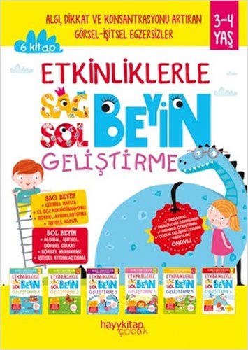 Etkinliklerle Sağ Beyin Sol Beyin Geliştirme (3-4 Yaş - 6’lı Set) kitap kapağı