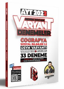2022 AYT Coğrafya Tamamı Video Çözümlü 33 Deneme Sınavı kitap kapağı
