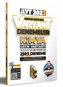 2022 AYT Kimya Tamamı Video Çözümlü 25+3 Deneme Sınavı kitap kapağı