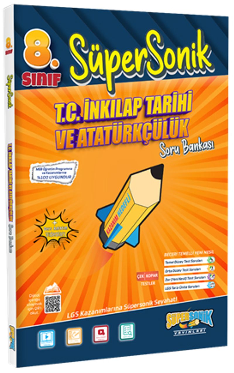 8. Sınıf Süpersonik T.C. İnkılap Tarihi ve Atatürkçülük Soru Bankası kitap kapağı