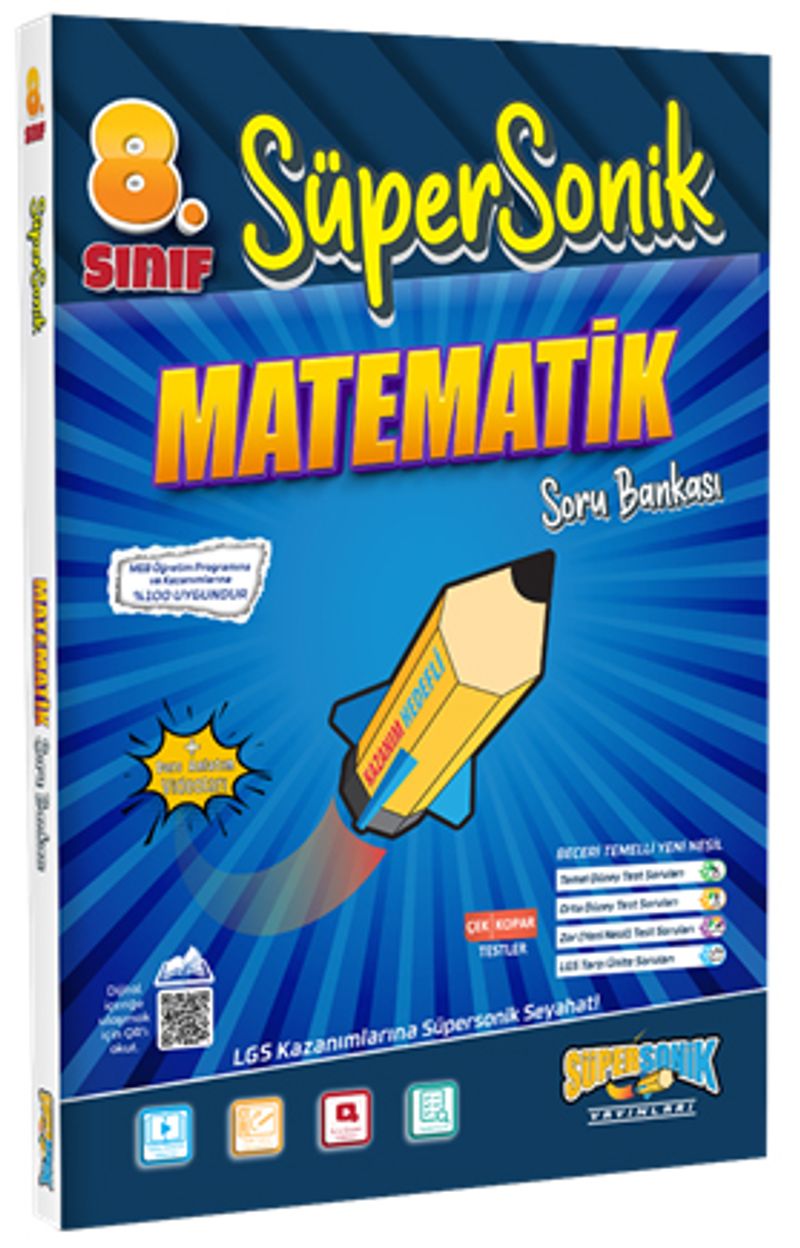 8. Sınıf Süpersonik Matematik Soru Bankası kitap kapağı