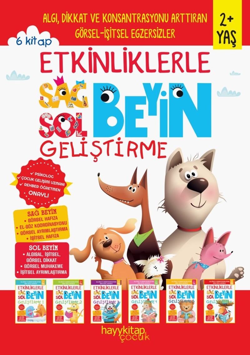 Etkinliklerle Sağ Beyin Sol Beyin Geliştirme (2+ Yaş) (6'lı Set) kitap kapağı