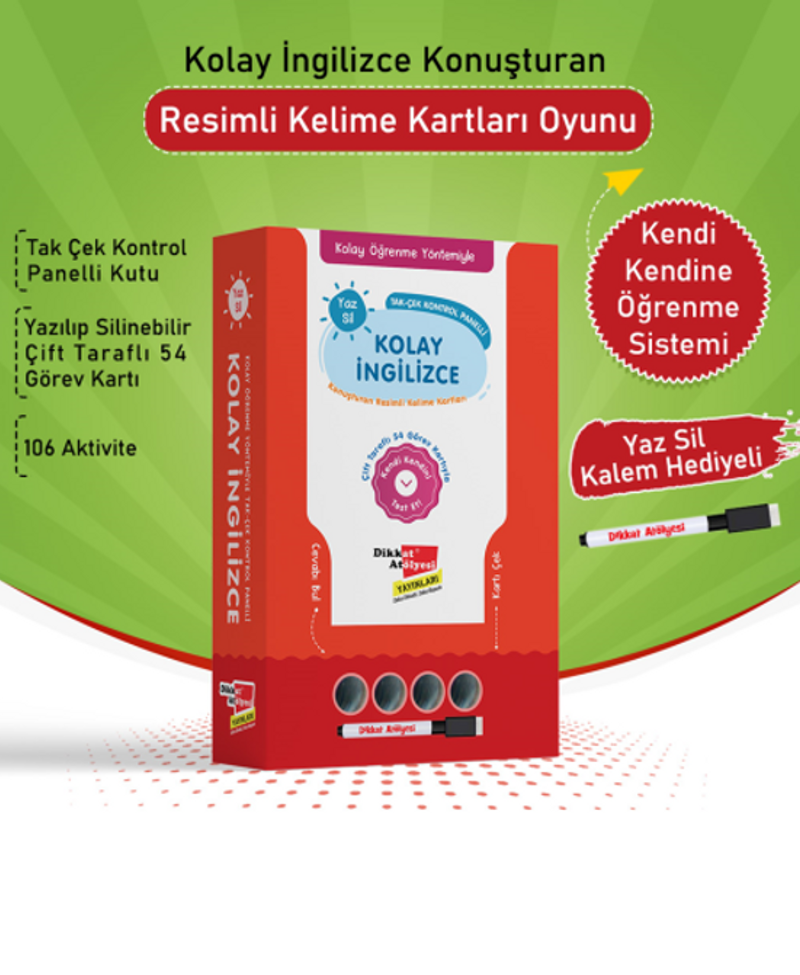 Kolay Öğrenme Yöntemiyle Kolay İngilizce Konuşturan Resimli Kelime Kartları kitap kapağı