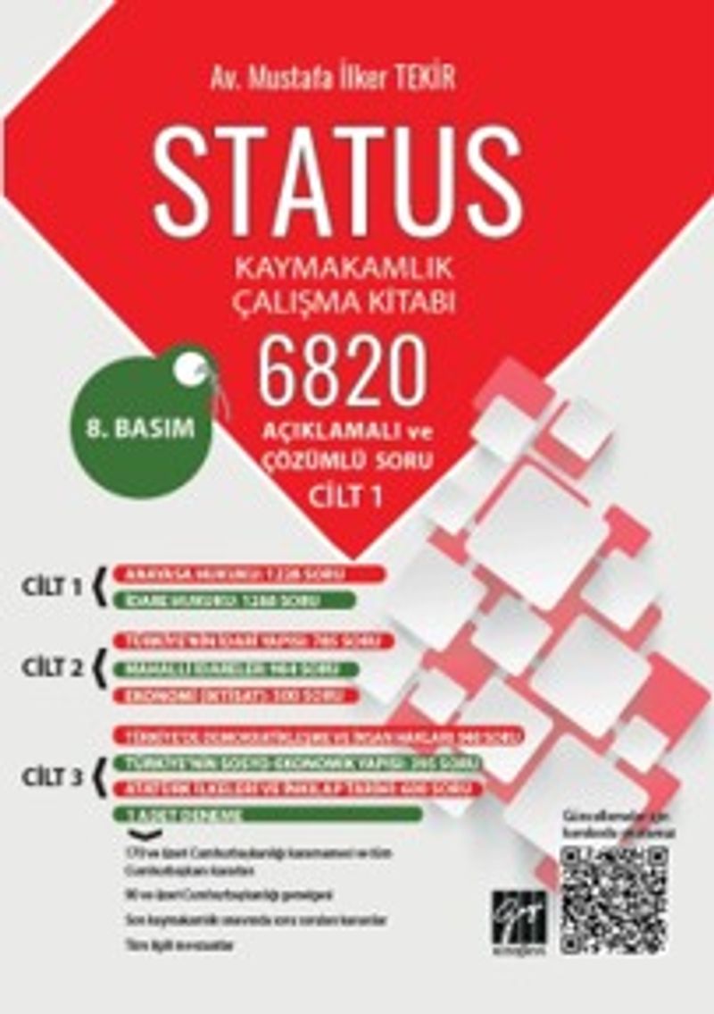 Status Kaymakamlık Çalışma Kitabı 6820 Açıklamalı ve Çözümlü Soru kitap kapağı