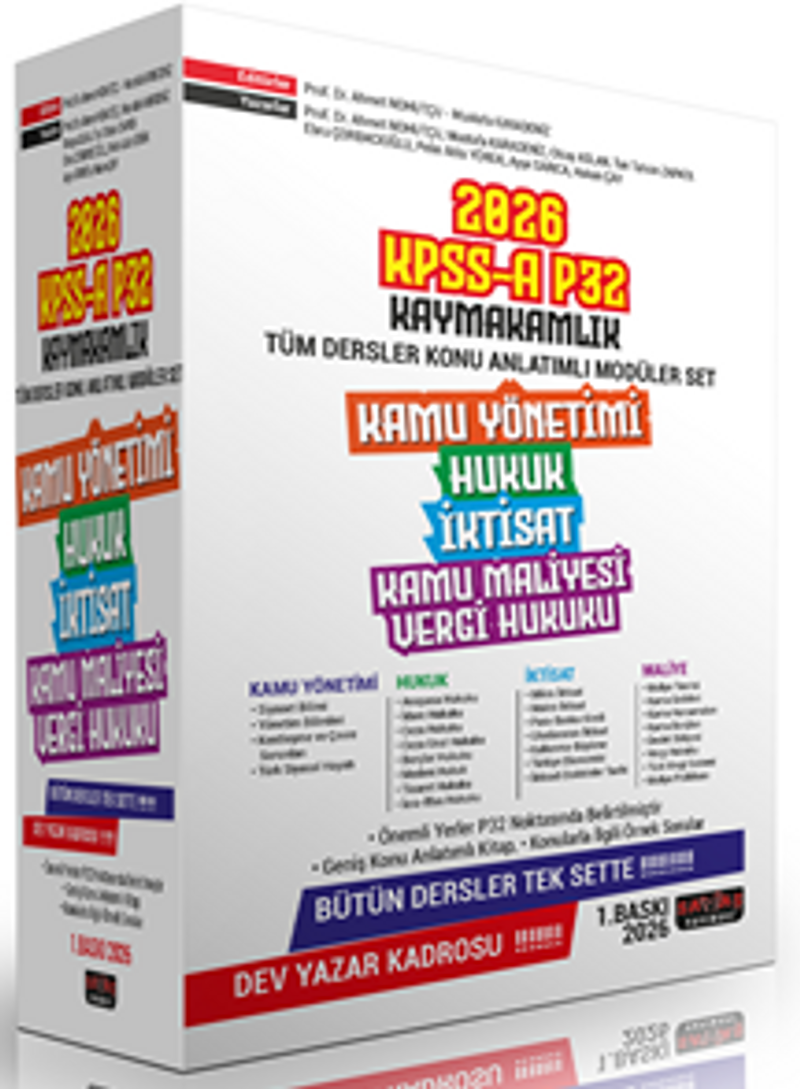 2026 KPSS A P32 Kaymakamlık Tüm Dersler Konu Anlatımlı Modüler Set kitap kapağı