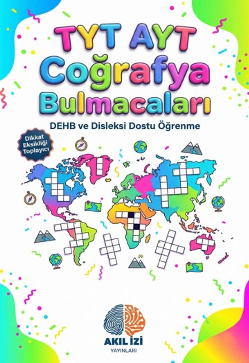 TYT-AYT Coğrafya Bulmacaları Dehb ve Disleksi Dostu Öğrenme kitap kapağı